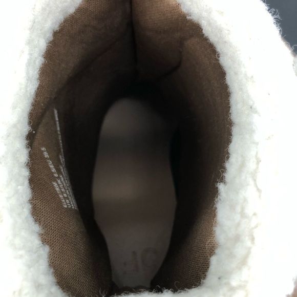 JustFab Taupe Ellie Faux Sherpa Trim Lug Sole Bootie - Picture 9 of 12